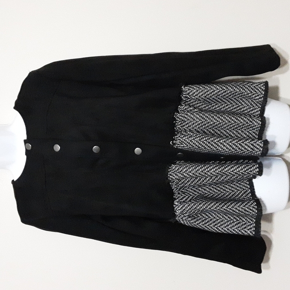 Solitaire Ravi khosla blazer jacket women M ruffle hem faux suede lagenlook boho - Picture 8 of 8